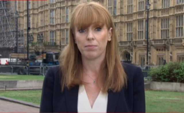 Labour's deputy leader Angela Rayner speaks to the BBC