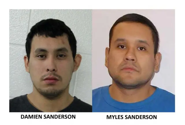 Police handout photo of brothers Damien and Myles Sanderson, suspects in the Saskatchewan stabbings