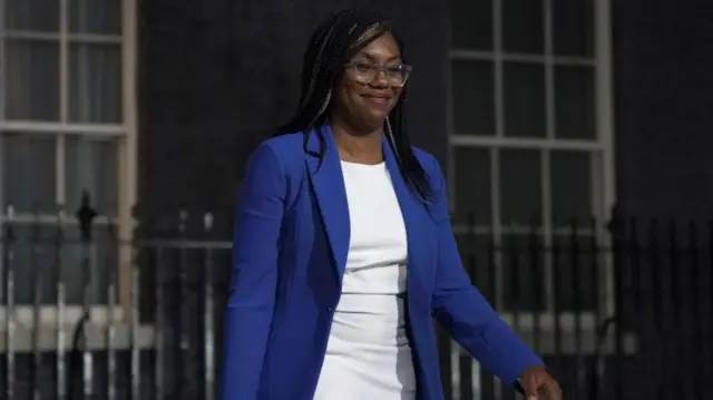 Newly installed Trade Secretary Kemi Badenoch leaving Downing Street, London, after meeting the new Prime Minister Liz Truss