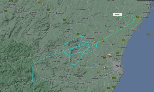 Radar map tracking Liz Truss fight as it flies near Aberdeen airport