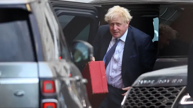 British Prime Minister Boris Johnson arrives at Downing Street in London Britain September 5, 2022. REUTERS/Hannah McKay