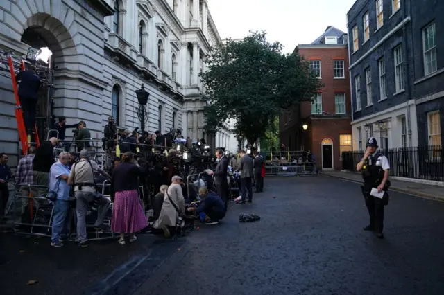 The scene in Downing Street