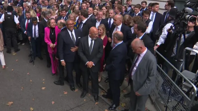 Crowds gathered in Downing Street