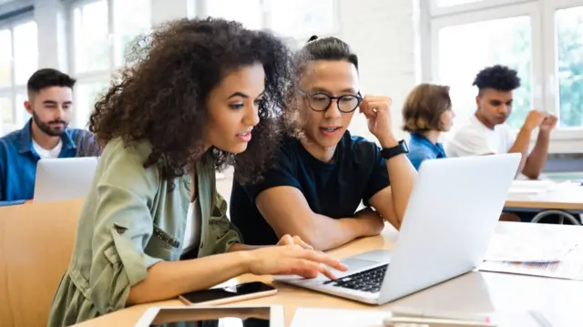 Students at a desk