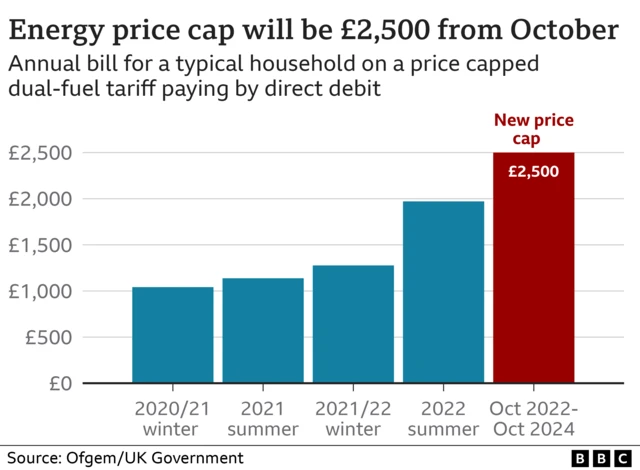 Chart showing energy price cap