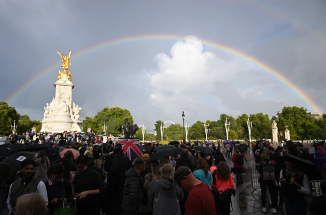 Rainbow over Buckingham Palace