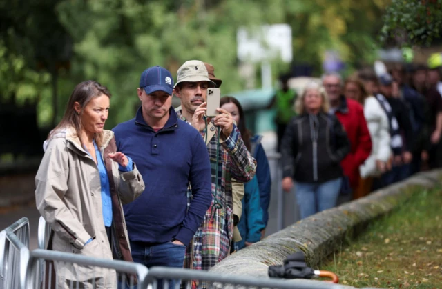 People gather outside Balmoral Castle