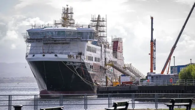 Glen Sannox, one of two ferries being built at the Ferguson Marine yard