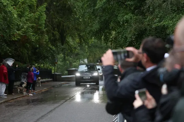 Britain's Prince William drives a vehicle with Prince Edward and Prince Andrew near Balmoral Castle, amid concerns over Britain's Queen Elizabeth's health, in Balmoral,