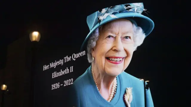The Piccadilly Circus electronic billboard shows a tribute to Queen Elizabeth II following the announcement of her death in London, United Kingdom on September 08, 2022.