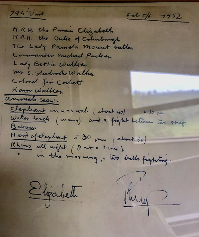 Letter signed by Princess Elizabeth and Prince Philip in 1952