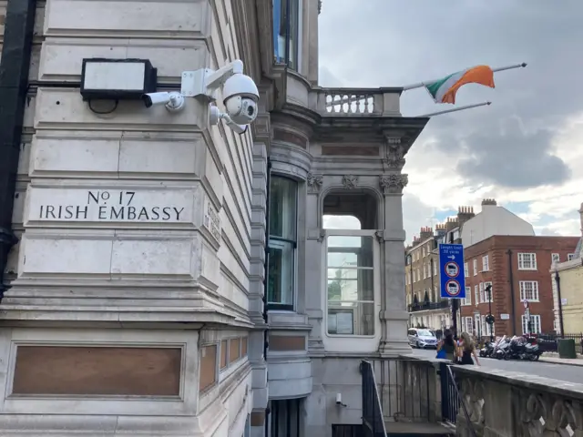 Irish flag at half mast