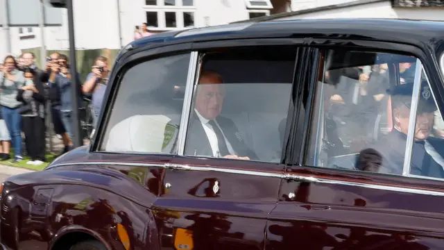 King Charles III travels to Buckingham Palace