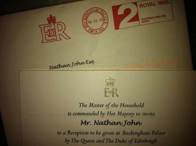 Nathan's invitation to Buckingham Palace
