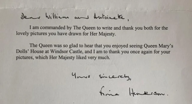 A letter from Buckingham Palace