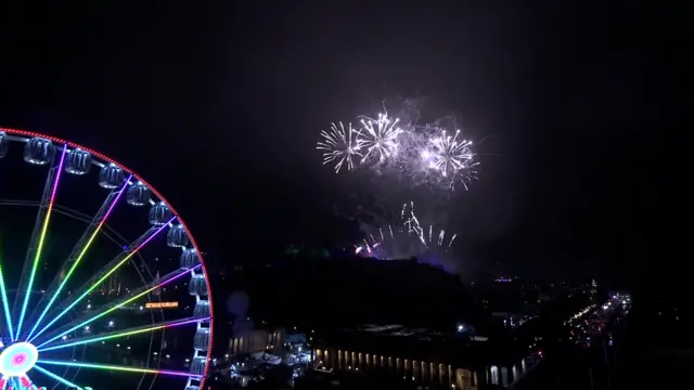 Fireworks above Edinburgh castle