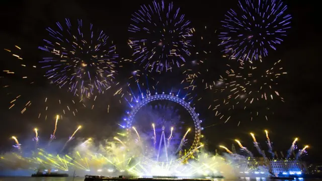 The London Eye was lit up in blue and yellow - the colours of Ukraine's flag