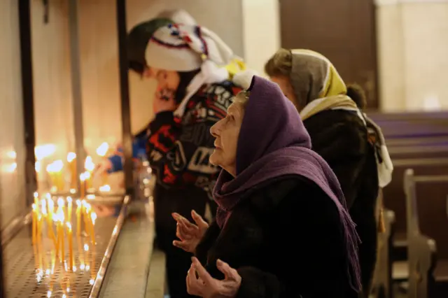 Armenian citizens, the largest religious minority in Tehran, attend the new year gathering at Saint Sarkis Cathedral