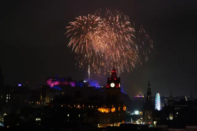 Fireworks over Edinburgh castle