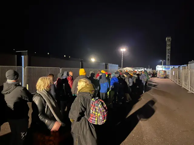 People who got tickets to watch the launch are leaving the site