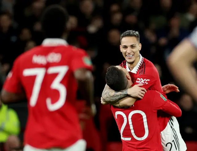 Antony celebrates after scoring against Charlton