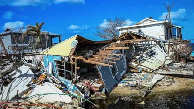 Houses in Lee County, Florida damaged in Hurricane Ian