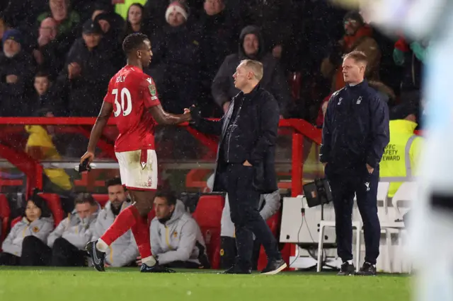 Wily Boly is substituted for Nottingham Forest