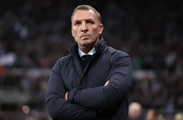 Brendan Rodgers the manager of Leicester City looks on during the Carabao Cup Quarter Final match between Newcastle United and Leicester City