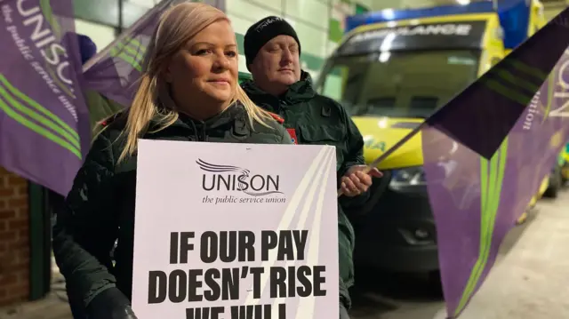 Picket line in Gateshead