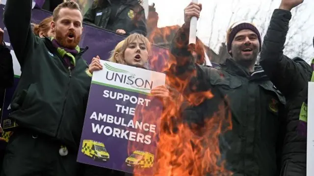 Striking ambulance workers