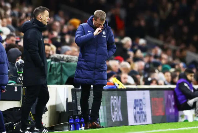 Graham Potter of Chelsea looks dejected