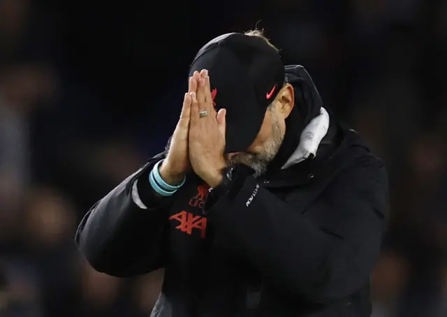 Liverpool manager Jurgen Klopp apologises to the fans after their defeat.