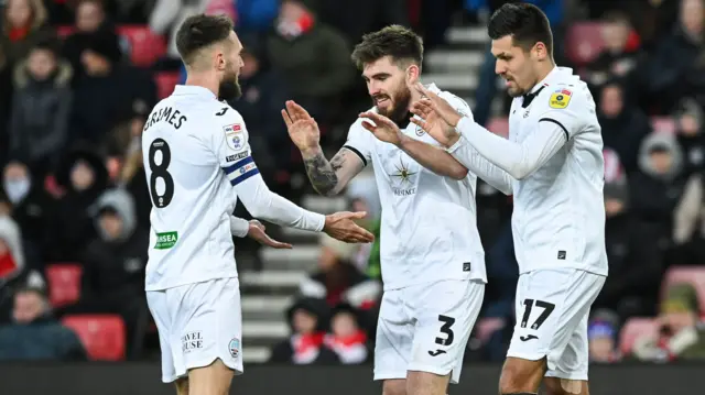 Swansea celebrate goal