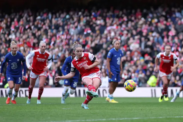 Arsenal captain Kim Little puts her side into the lead.