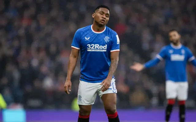 Alfredo Morelos looks dejected