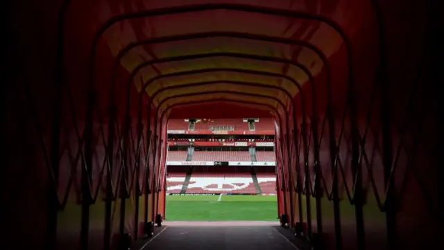 A photo of the Emirates Stadium tunnel