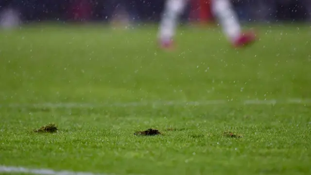 Divots in the Hampden Park pitch