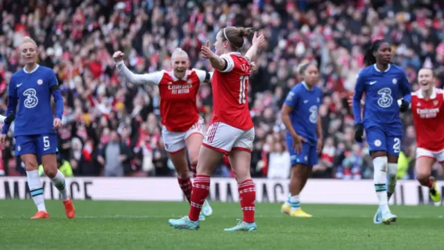 Arsenal celebrate a goal