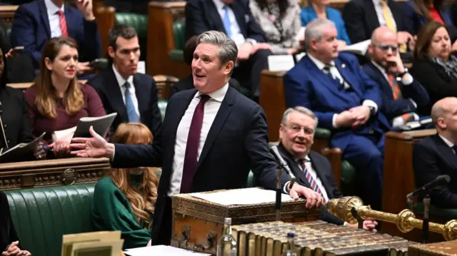 Labour leader Sir Keir Starmer during Prime Minister's Questions in the House of Commons