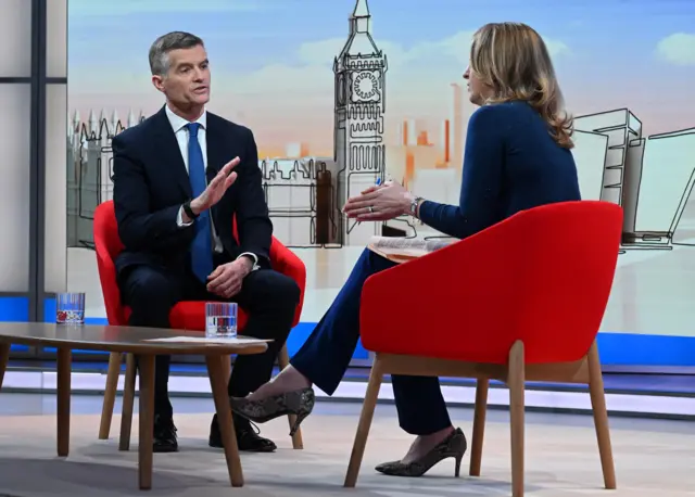 Mark Harper being interviewed by Laura Kuenssberg