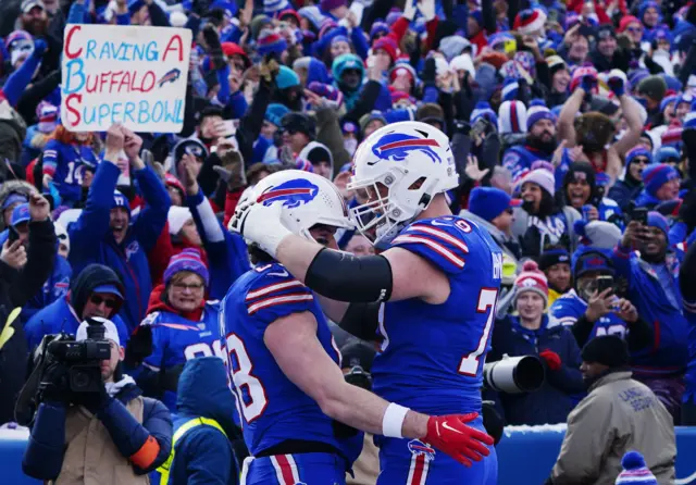 Buffalo Bills celebrate their first touchdown