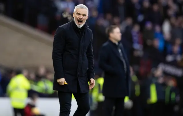 Aberdeen manager Jim Goodwin on the touchline