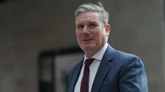 Labour leader Sir Keir Starmer arrives at BBC Broadcasting House in London