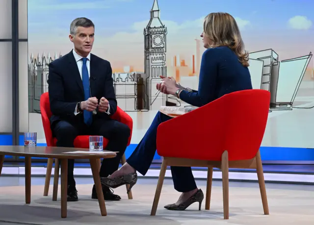 Mark Harper being interviewed by Laura Kuenssberg