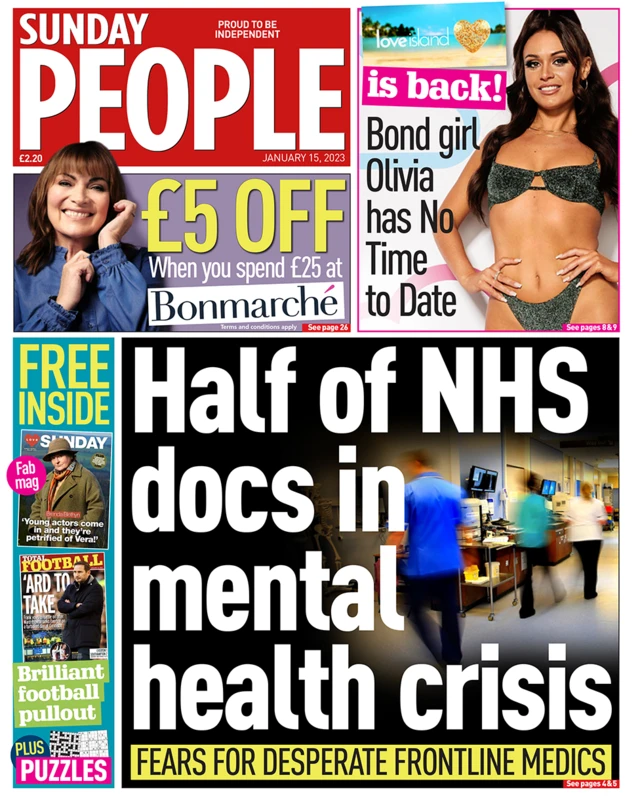 Sunday People front page