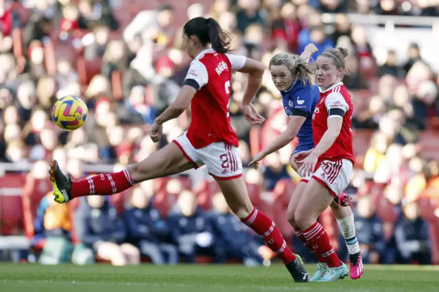 Chelsea Erin Cuthbert takes aim at goal.