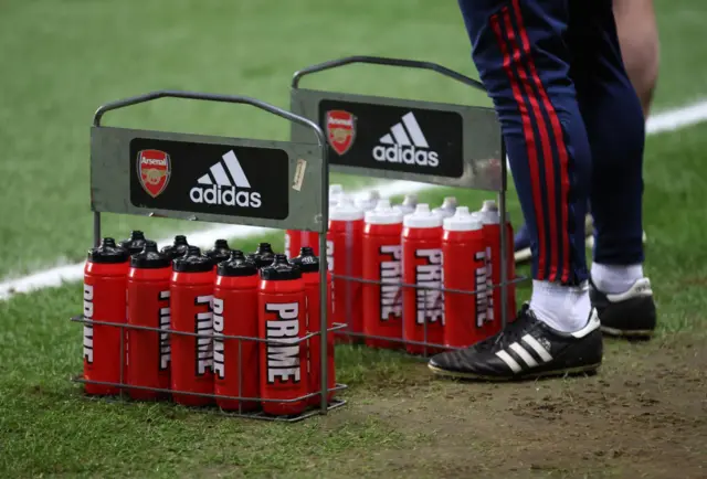 Arsenal drink sponsor Prime energy drink.