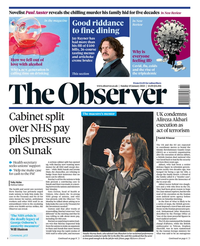 Observer front page