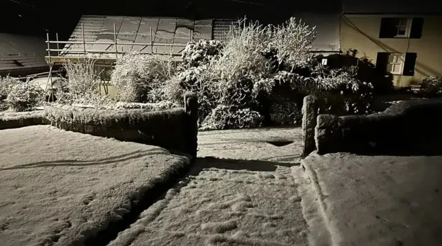 Snow in Stithians, Cornwall