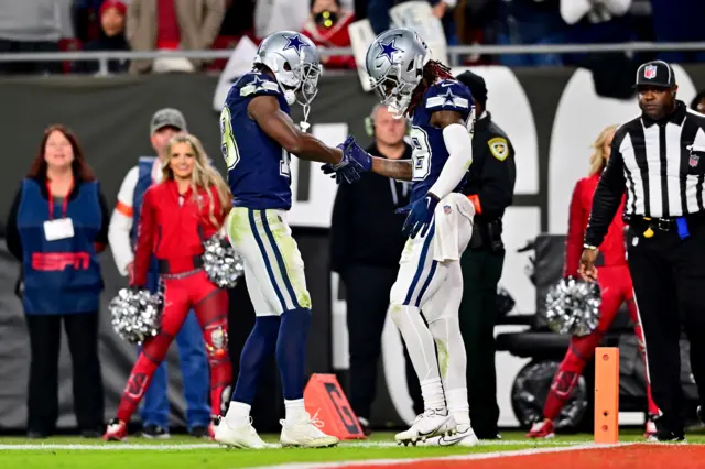 CeeDee Lamb and Michael Gallup celebrate